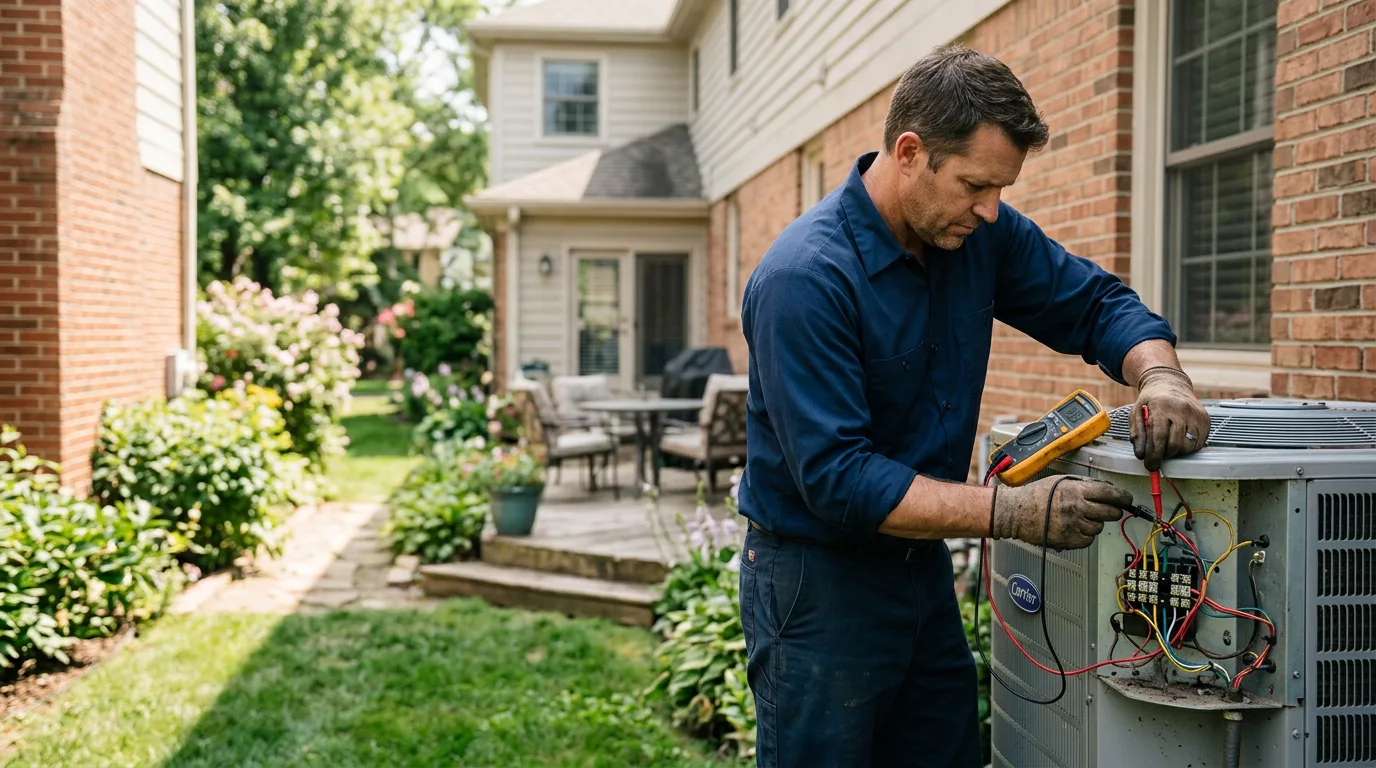 HVAC technician working near Heltonville, IN